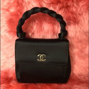 Chanel Kelly Bag Black Silk Satin